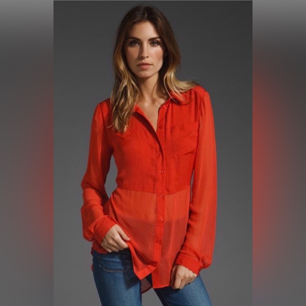 Free People | Best of Both Worlds Tunic Top | Orange | Medium EUC